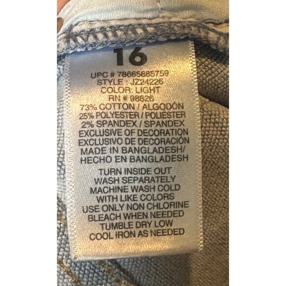 Jordache Skinny Jeans Girls Size 16 Light Wash Distressed Bootcut - Picture 7 of 9